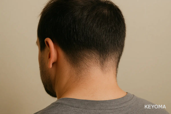 Keyoma illustration of retrograde alopecia in man