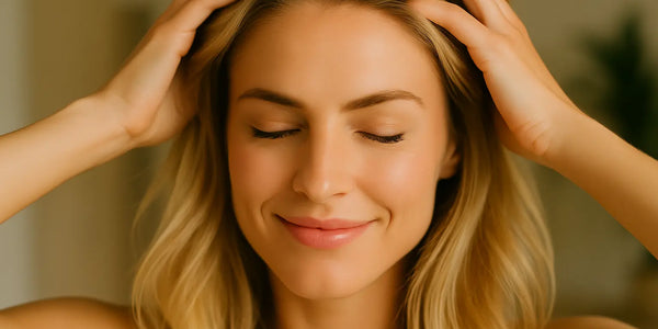 Keyoma image of a woman observing good scalp care routine practices