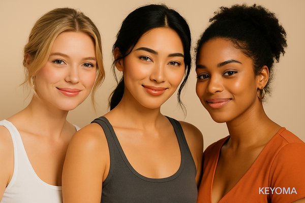 Keyoma illustration of three women wearing low tension hairstyles