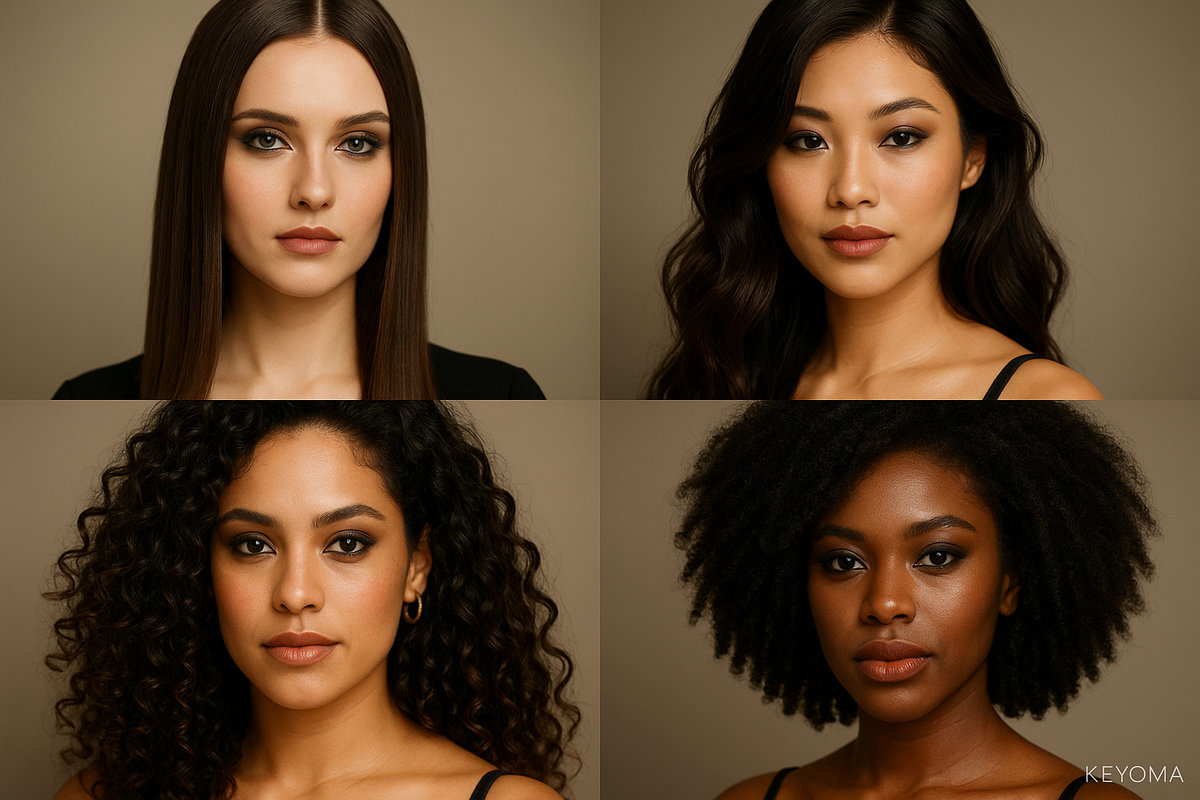 Keyoma illustration of different hair types