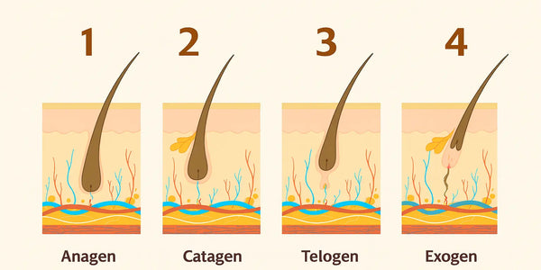 Keyoma infographic of the hair growth cycle (4 stages of hair growth)