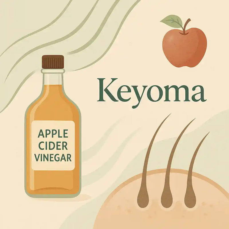 Keyoma explaining potential hair benefits of apple cider vinegar
