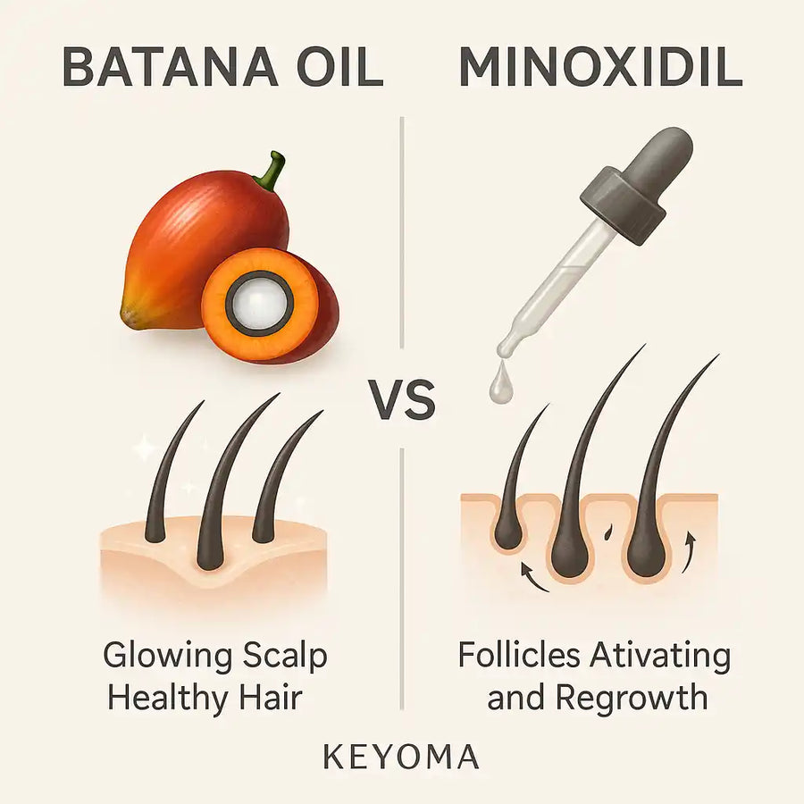 Comparison of batana oil and minoxidil with Keyoma branding